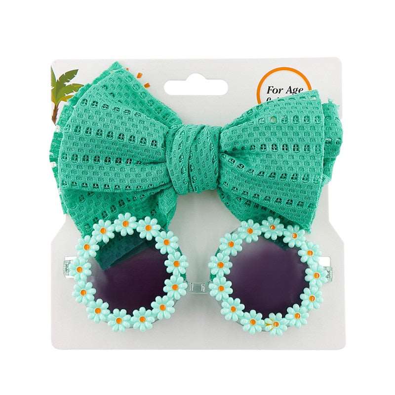 2Pcs/Set Pet Dog Headband Summer Beach Dog Sunglasses Dog Grooming Party Photography Props Cat Headband Bow Pet Hair Accessories - Urban Pet Plaza 