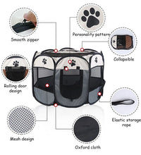 Portable Foldable Pet Tent Kennel Octagonal Fence Puppy Shelter Easy To Use Outdoor Easy Operation Large Dog Cages Cat Fences - Urban Pet Plaza 