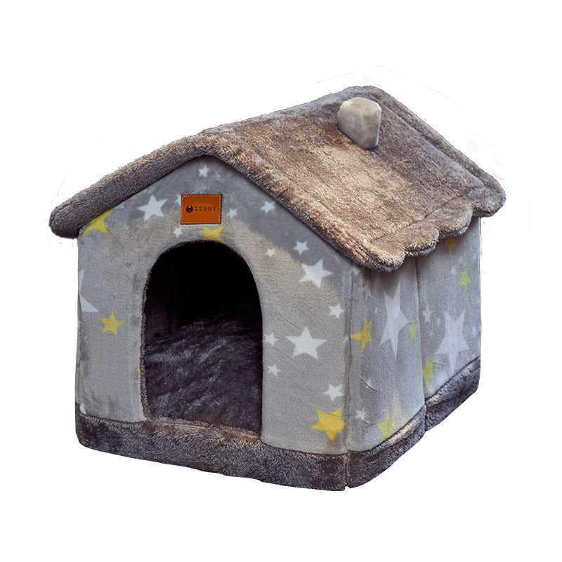 Foldable Dog House Pet Cat Bed Winter Dog Villa Sleep Kennel Removable Nest Warm Enclosed Cave Sofa Pets Supplies - Urban Pet Plaza 