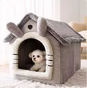 Indoor Warm Dog House Soft Pet Bed Tent House Dog Kennel Cat Bed with Removable Cushion Suitable for Small Medium Large Pets - Urban Pet Plaza 