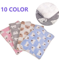 Soft Warm Flannel Thickened Pet Blanket Cat Litter Puppy Sleep Mat Washable Lovely Mattress Cushion for Small Large Dogs Dog Bed - Urban Pet Plaza 