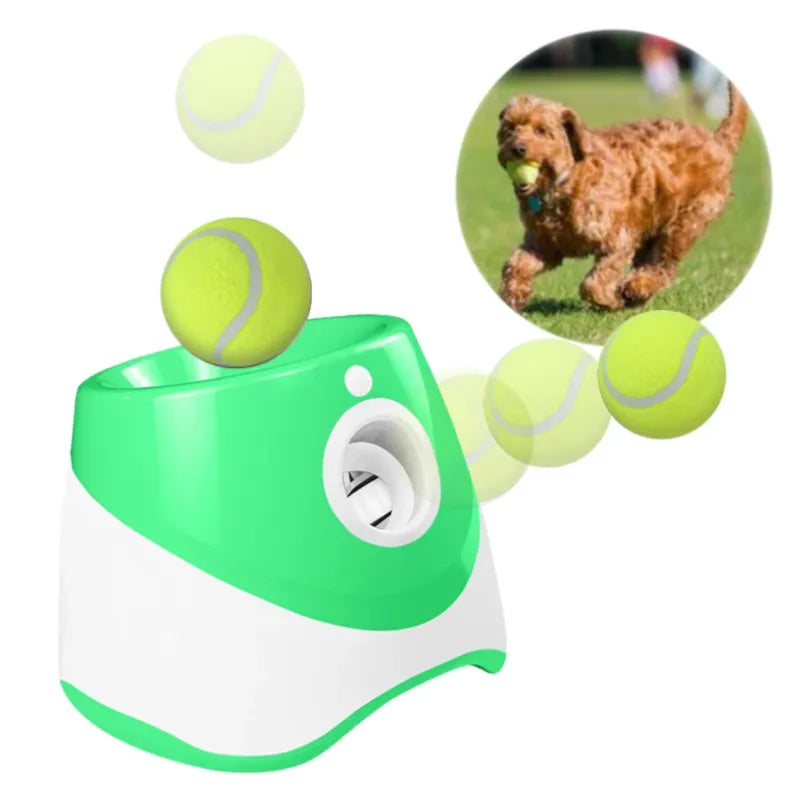 Rechargable Dog Tennis Launcher Automatic Pet Dogs Chase Toy Mini Tennis Throwing Pinball Machine Fun Interactive Throw Device - Urban Pet Plaza 