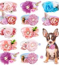 New Fashion Flower Dog Bowties Pearl Diamond Pet Dog Bows For Dog Bow Tie Collar Valentine's Day Spring Dog Grooming Products - Urban Pet Plaza 