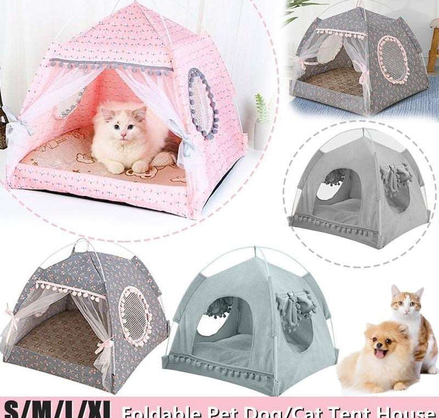 Cat Tent Bed Pet Products The General Teepee Closed Cozy Hammock with Floors Cat House Pet Small Dog House Accessories Products - Urban Pet Plaza 