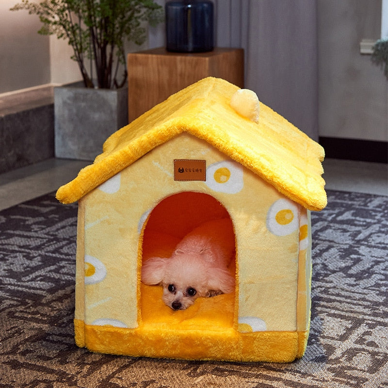 Foldable Dog House Pet Cat Bed Winter Dog Villa Sleep Kennel Removable Nest Warm Enclosed Cave Sofa Pets Supplies - Urban Pet Plaza 