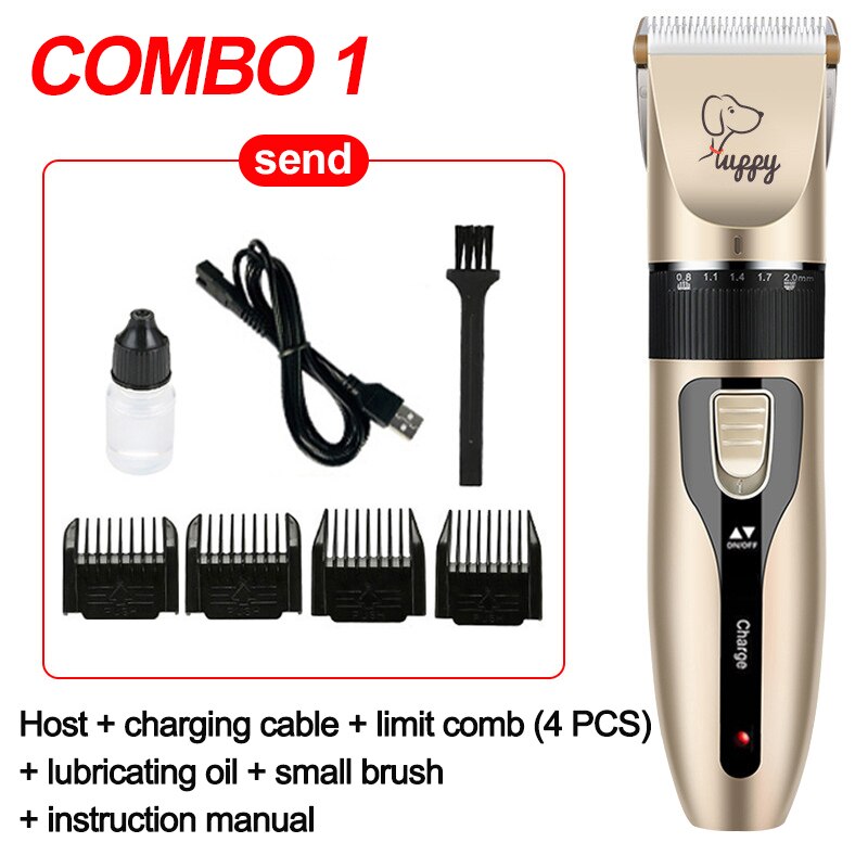 Dog Clipper Suit Dog Hair Clipper GroominHaircut Trimmer Shaver Set Pets Cordless Rechargeable Professional Multiple PET Uses - Urban Pet Plaza 