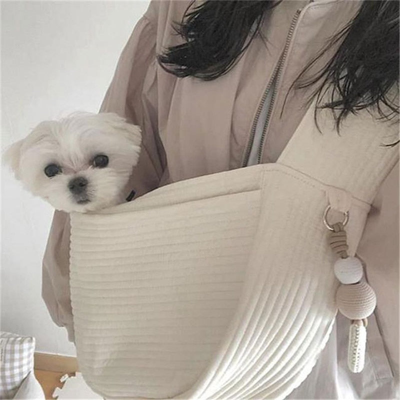 Handmade Pet Dog Puppy Kitten Carrier Outdoor Travel Handbag Canvas Single Shoulder Cat Bag Sling Comfort Tote Bag Breathable - Urban Pet Plaza 