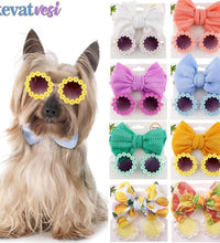 2Pcs/Set Pet Dog Headband Summer Beach Dog Sunglasses Dog Grooming Party Photography Props Cat Headband Bow Pet Hair Accessories - Urban Pet Plaza 
