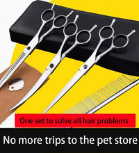 Pet Grooming Scissors Dog Hair Professional Trimming Scissors Set Teddy Haircutting Bent Scissors Pet Clippers Portable Sets - Urban Pet Plaza 