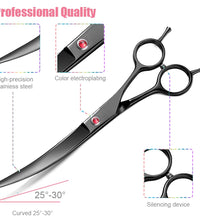 Portable Curved Pet Hair Scissors Grooming Both Hand Available Stainless Steel Dog Scissors Pets Shears Animal Cutting Scissors - Urban Pet Plaza 