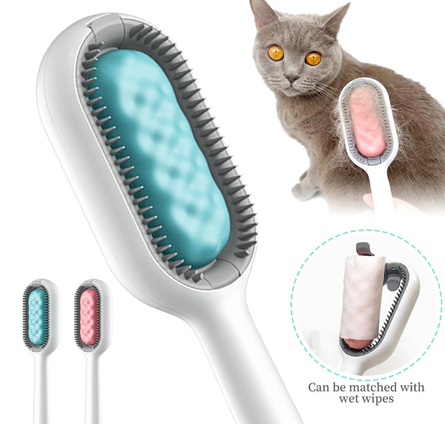 Double Sided Hair Removal Brushes for Cat Dog Pet Grooming Comb with Wipes Kitten Brush Pet Products Supplies - Urban Pet Plaza 