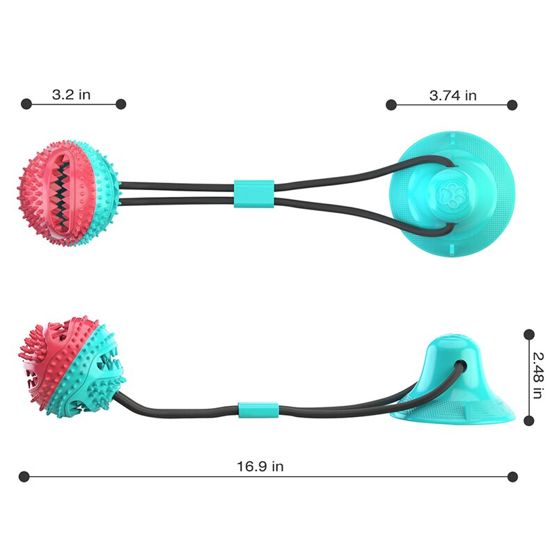 Large Dog Ball Toys Suction Cup Ropes Interactive Leaking Slow Feeder Chew Toy Toothing Clean Golden Retriever Big Pet Supplies - Urban Pet Plaza 