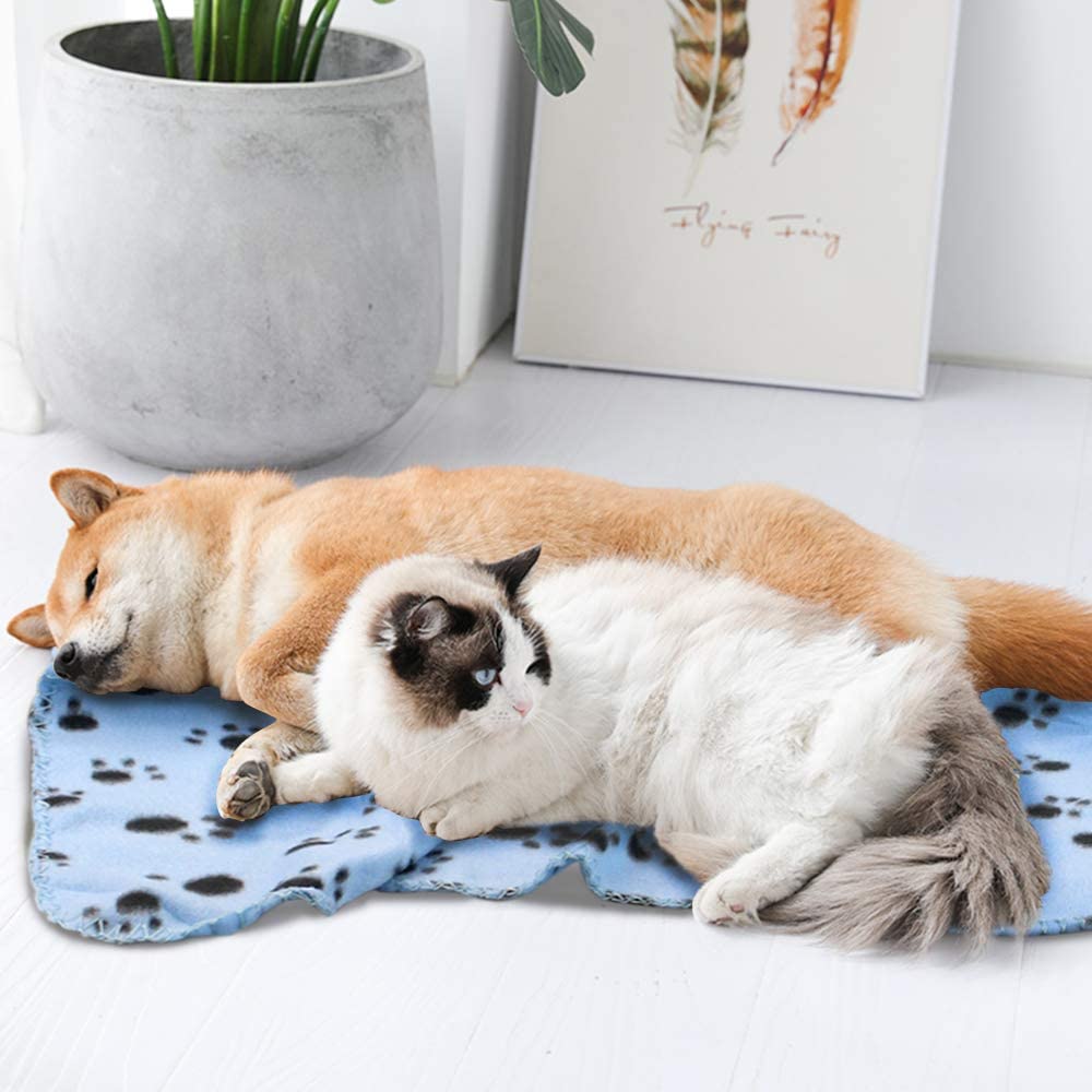 Multi Functional Pet Blankets Breathable Soft Thin Dog Blanket Warm Fleece Paw Print Blanket Bed Mat Cover for Dogs and Cats - Urban Pet Plaza 