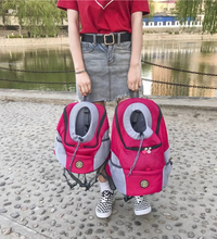 New Double Shoulder Portable Travel Backpack Outdoor Pet Dog Carrier Bag Pet Dog Front Bag Breathable Mesh Cat Shoulders Bag - Urban Pet Plaza 
