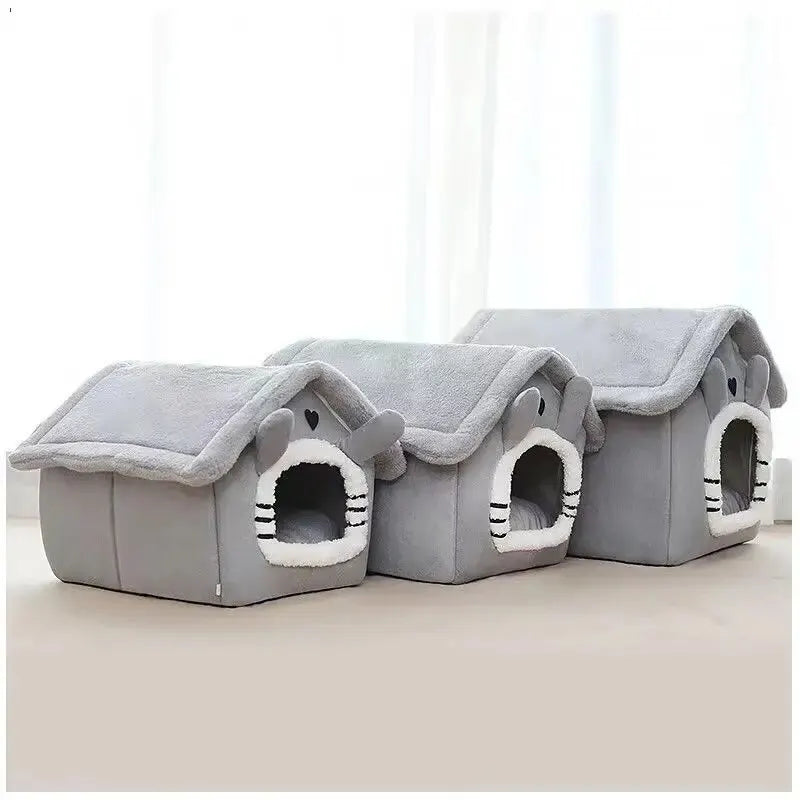 Indoor Warm Dog House Soft Pet Bed Tent House Dog Kennel Cat Bed with Removable Cushion Suitable for Small Medium Large Pets - Urban Pet Plaza 