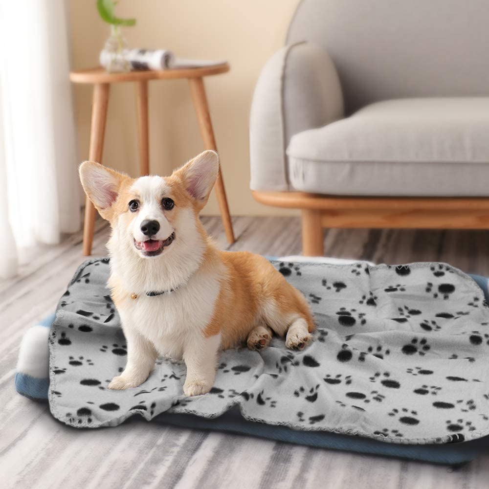 Multi Functional Pet Blankets Breathable Soft Thin Dog Blanket Warm Fleece Paw Print Blanket Bed Mat Cover for Dogs and Cats - Urban Pet Plaza 