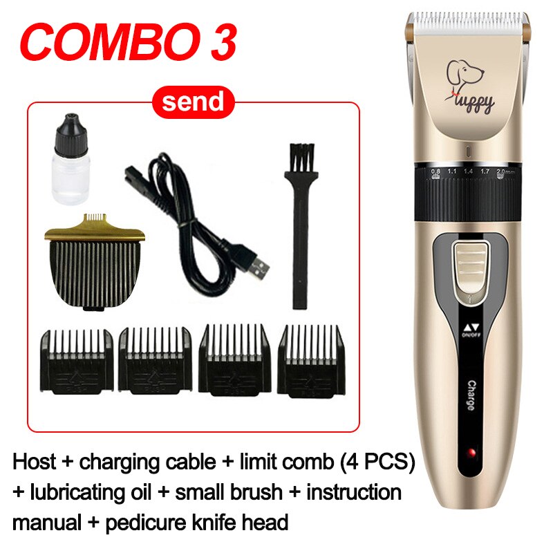 Dog Clipper Suit Dog Hair Clipper GroominHaircut Trimmer Shaver Set Pets Cordless Rechargeable Professional Multiple PET Uses - Urban Pet Plaza 