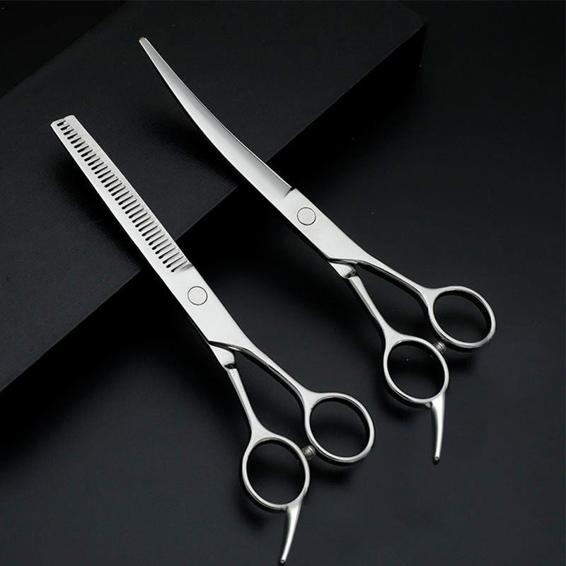 Pet Grooming Scissors Dog Hair Professional Trimming Scissors Set Teddy Haircutting Bent Scissors Pet Clippers Portable Sets - Urban Pet Plaza 