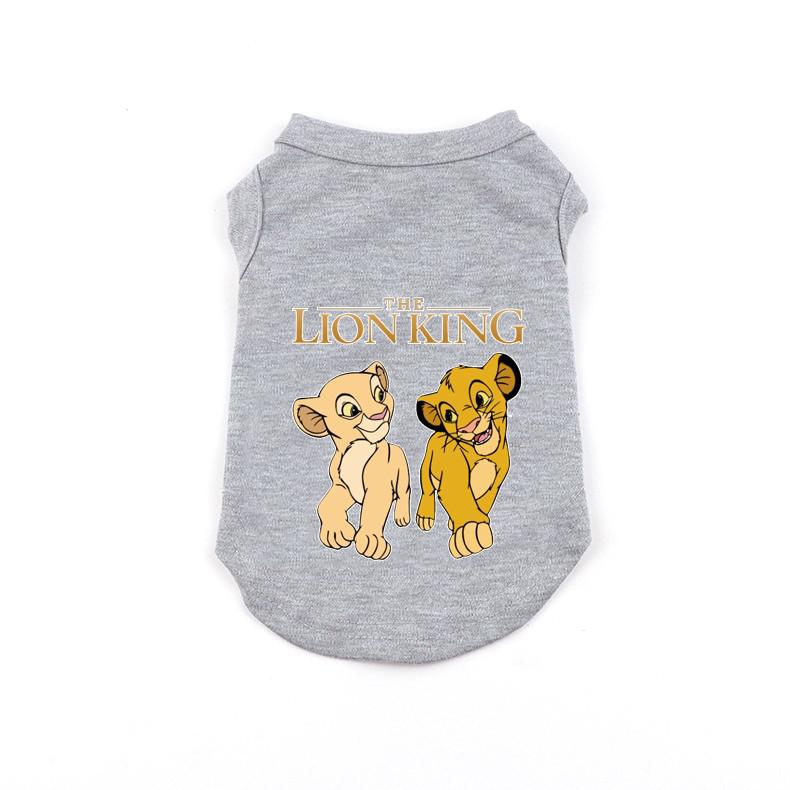 Dog New Lion King Print Vest Disney Anime Pet Dog T-shirt Puppy Brand Shirt French Bulldog Chihuahua Small Medium Dog Clothes - Urban Pet Plaza 