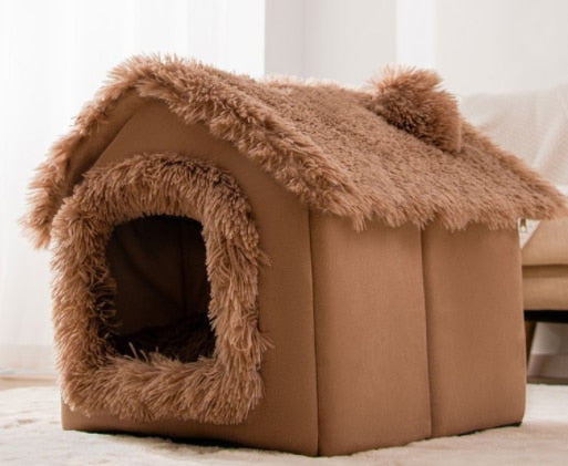 Foldable Dog House Pet Cat Bed Winter Dog Villa Sleep Kennel Removable Nest Warm Enclosed Cave Sofa Pets Supplies - Urban Pet Plaza 