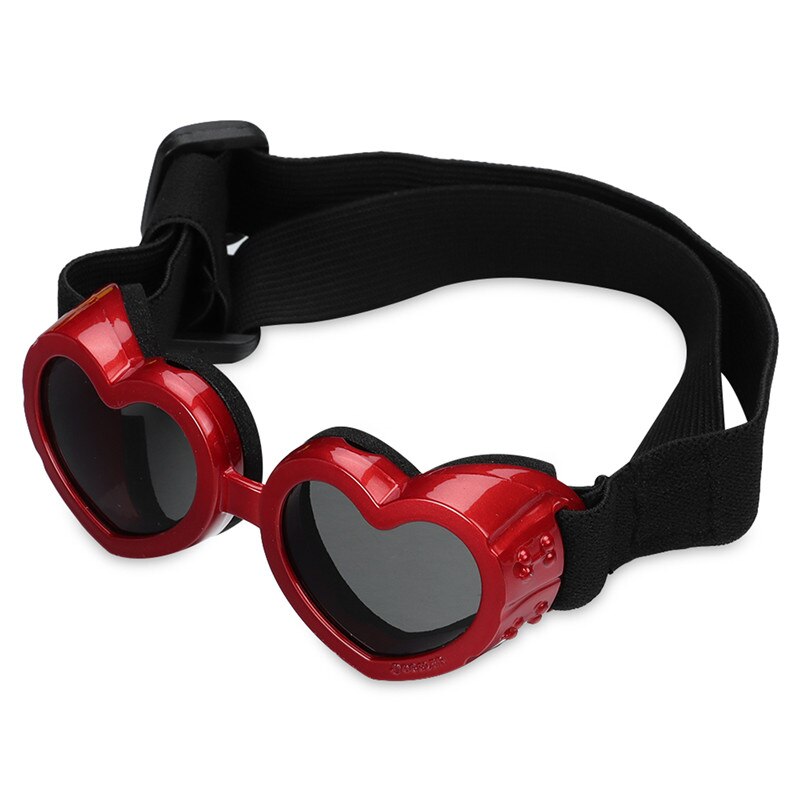 1 Pcs Heart-shaped Small Dog Sunglasses Waterproof UV Protection Dog Cat Sun Glasses with Adjustable Strap Goggles Pet Products - Urban Pet Plaza 