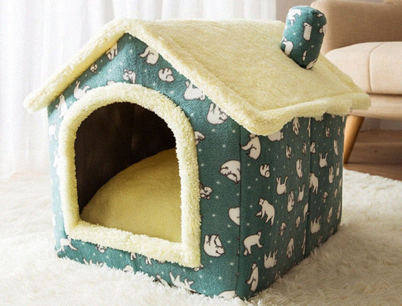 Foldable Dog House Pet Cat Bed Winter Dog Villa Sleep Kennel Removable Nest Warm Enclosed Cave Sofa Pets Supplies - Urban Pet Plaza 