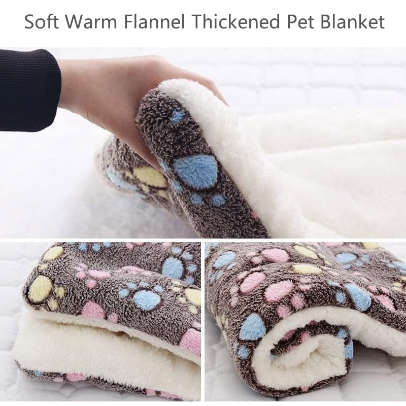 Soft Warm Flannel Thickened Pet Blanket Cat Litter Puppy Sleep Mat Washable Lovely Mattress Cushion for Small Large Dogs Dog Bed - Urban Pet Plaza 