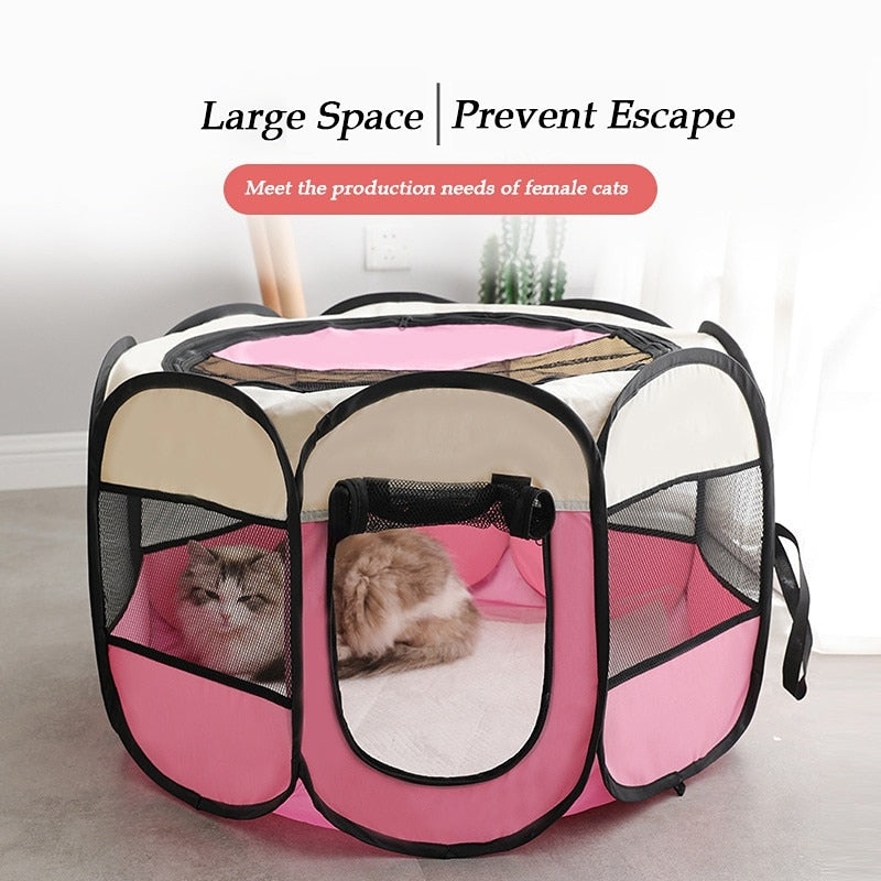 Portable Folding Pet Tent Dog House Octagonal Cage For Cat Tent Playpen Puppy Kennel Easy Operation Fence Outdoor Big Dogs House - Urban Pet Plaza 