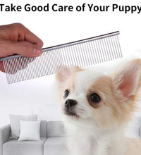 Pet Dematting Comb Stainless Steel Pet Grooming Comb for Dogs and Cats Gently Removes Loose Undercoat Flea Comb Pretty&Better - Urban Pet Plaza 