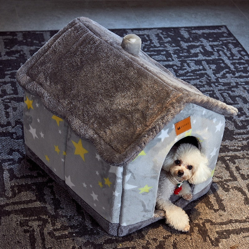 Foldable Dog House Pet Cat Bed Winter Dog Villa Sleep Kennel Removable Nest Warm Enclosed Cave Sofa Pets Supplies - Urban Pet Plaza 