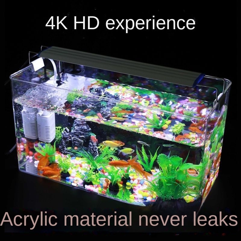 Plexiglass Aquarium Box Ultra-white Organic Glass Explosion-proof Acrylic Fish Tank Tabletop Small Ecological Water Tank - Urban Pet Plaza 