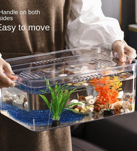 PET Explosion-proof Fish Tank Tabletop Mobile Small Ecological Water Tank Aquarium Box Plastics Ultra-white Organic Glass - Urban Pet Plaza 