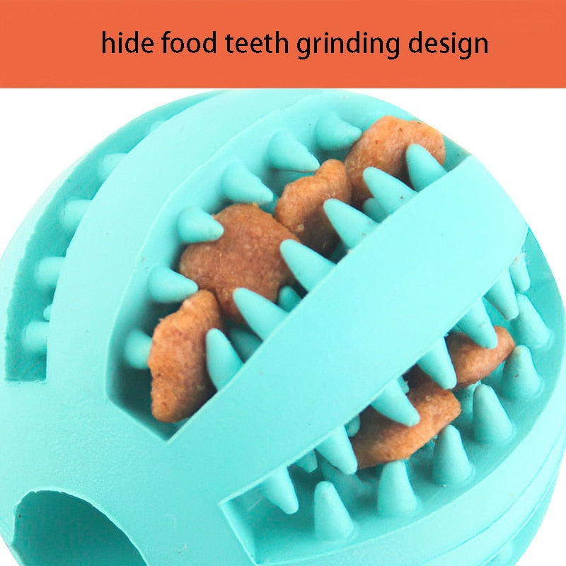 Natural Rubber Pet Dog Toys Dog Chew Toys Tooth Cleaning Treat Ball Extra-tough Interactive Elasticity Ball for Pet Accessories - Urban Pet Plaza 