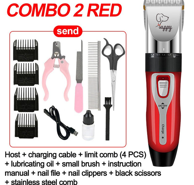 Dog Clipper Suit Dog Hair Clipper GroominHaircut Trimmer Shaver Set Pets Cordless Rechargeable Professional Multiple PET Uses - Urban Pet Plaza 