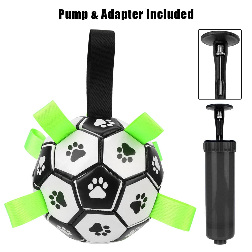 Puppy Outdoor Training Soccer 15cm Dog Bite Chew Balls Interactive Pet Football Toys With Grab Tabs Pets Accessories - Urban Pet Plaza 