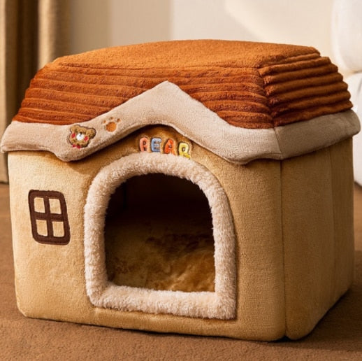 Foldable Dog House Pet Cat Bed Winter Dog Villa Sleep Kennel Removable Nest Warm Enclosed Cave Sofa Pets Supplies - Urban Pet Plaza 