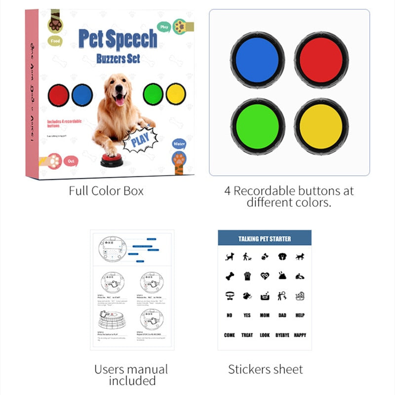 Recordable Dog Training Buttons Pet Talking Toys Pet Interactive toys Speech Buttons Pet toys For Pet Interactive - Urban Pet Plaza 