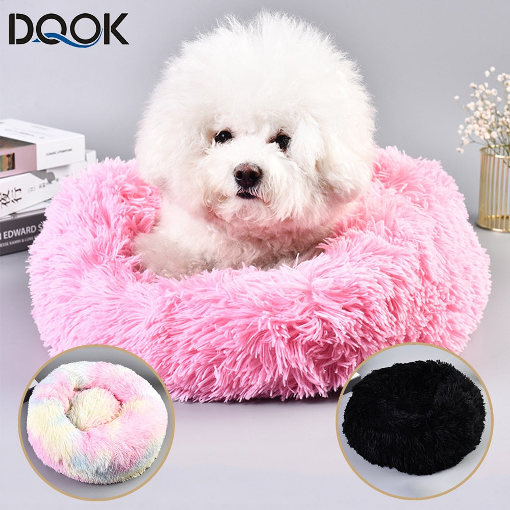 Super Soft Pet Bed Kennel Dog Round Cat Winter Warm Sleeping Bag Long Plush Large Puppy Cushion - Urban Pet Plaza 