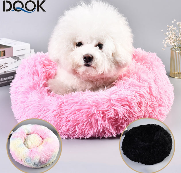 Super Soft Pet Bed Kennel Dog Round Cat Winter Warm Sleeping Bag Long Plush Large Puppy Cushion - Urban Pet Plaza 