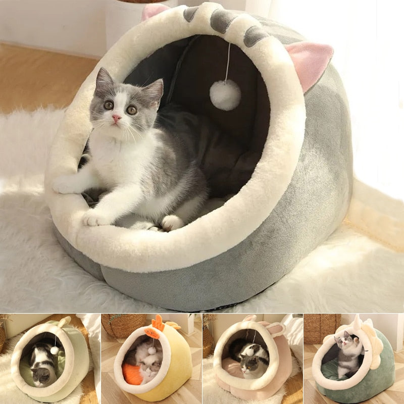 Deep Sleep Cat Bed Warm Pet Basket Cozy Cat House Kitten Lounger Cushion Cat Nesk Tent Very Soft Small Dog Mat Bag Cave Cats Bed - Urban Pet Plaza 