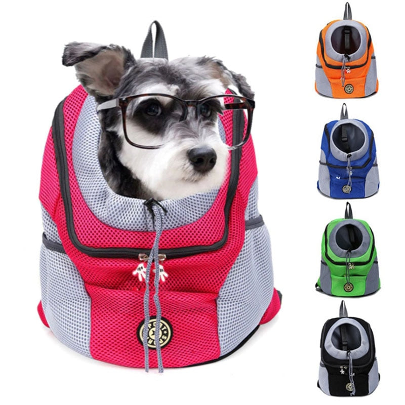 New Double Shoulder Portable Travel Backpack Outdoor Pet Dog Carrier Bag Pet Dog Front Bag Breathable Mesh Cat Shoulders Bag - Urban Pet Plaza 