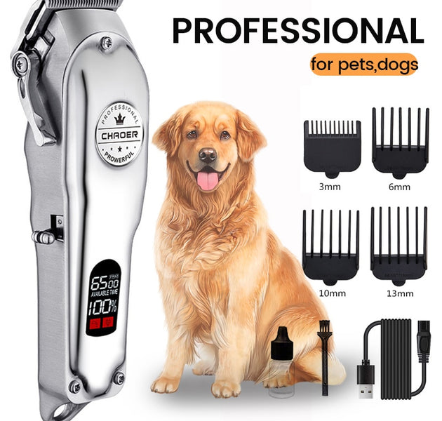 Professional Dog Hair Clipper All Metal Rechargeable Pet Trimmer Cat Shaver Cutting Machine Puppy Grooming Haircut Low Noice - Urban Pet Plaza 