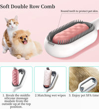 Double Sided Hair Removal Brushes for Cat Dog Pet Grooming Comb with Wipes Kitten Brush Pet Products Supplies - Urban Pet Plaza 