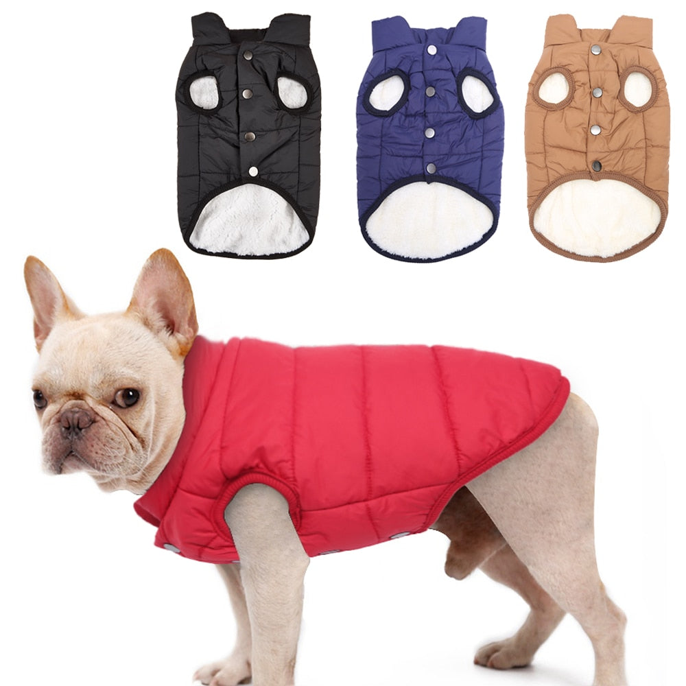 Winter Pet Dog Clothes For Small Large Dogs Warm Puppy Jacket Coat Fleece Lining Vest French Bulldog Chihuahua Christmas Outfit - Urban Pet Plaza 