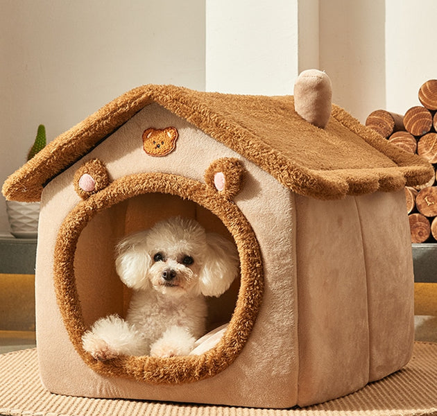 Foldable Dog House Kennel Bed Mat For Small Medium Dogs Cats Winter Warm Cat bed Nest Pet Products Basket Pets Puppy Cave Sofa - Urban Pet Plaza 