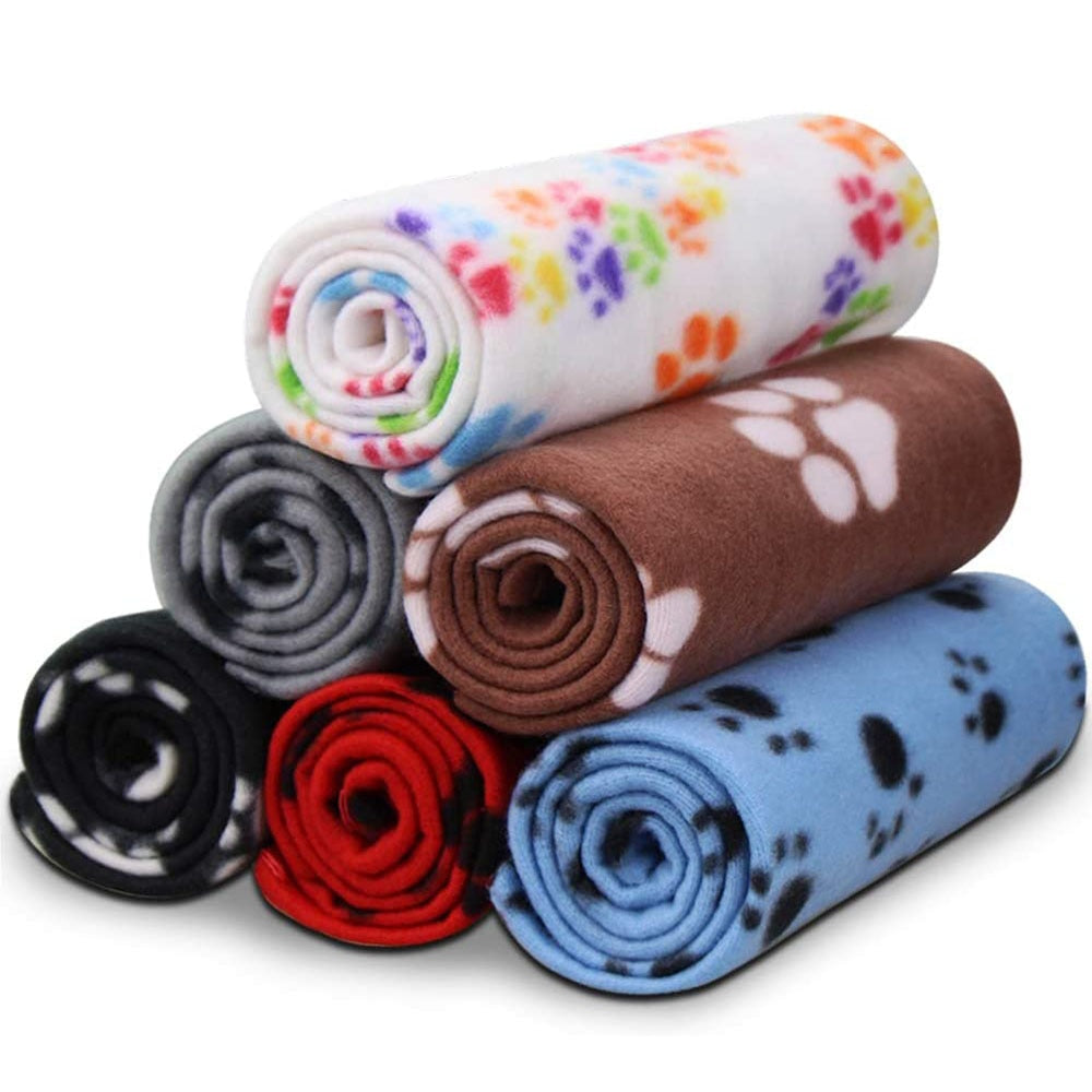 Multi Functional Pet Blankets Breathable Soft Thin Dog Blanket Warm Fleece Paw Print Blanket Bed Mat Cover for Dogs and Cats - Urban Pet Plaza 