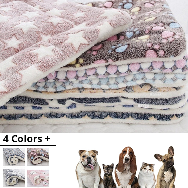 Pet Sleeping Mat Dog Bed Cat Bed Soft Hair Thickened Blanket Pad Fleece Home Washable Warm Bear Pattern Blanket Pet Supplies - Urban Pet Plaza 