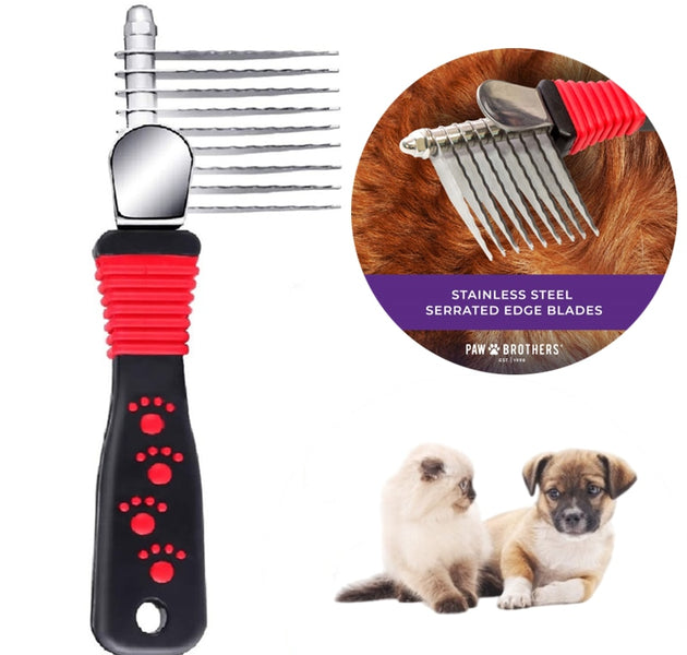 Pet Dematting Fur Rake Comb Brush Tool - Dog and Cat Comb for Detangling Matted or Knotted Undercoat Hair，Dog Grooming Brush - Urban Pet Plaza 