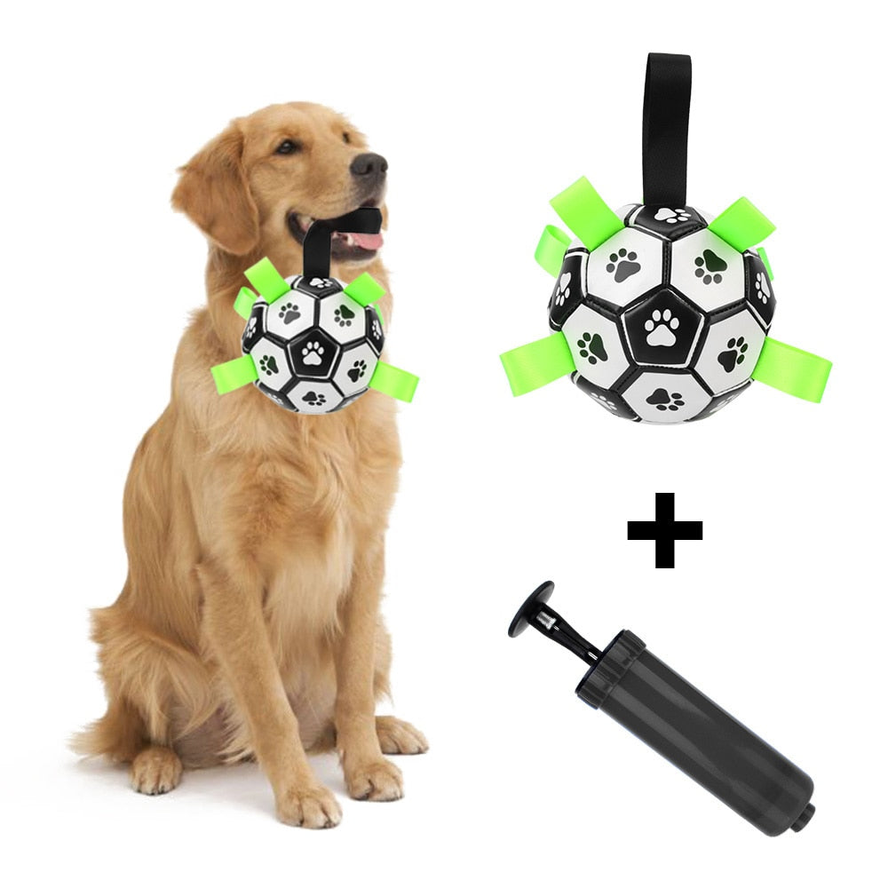 Puppy Outdoor Training Soccer 15cm Dog Bite Chew Balls Interactive Pet Football Toys With Grab Tabs Pets Accessories - Urban Pet Plaza 