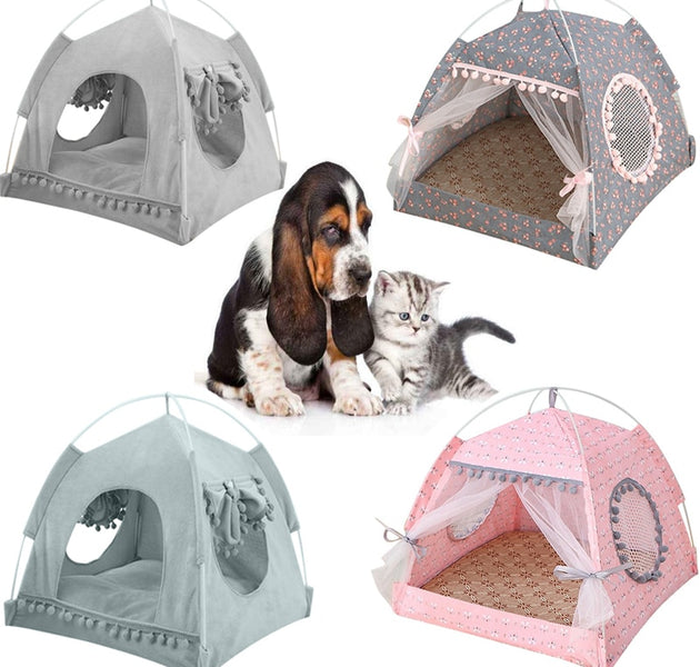 Pet Cat Tent Summer Cave Hut Cat Sleep House For Kitten Puppy Playpen Cage Basket Cat Nesk Kennel Small Dog House Bed Chihuahua - Urban Pet Plaza 